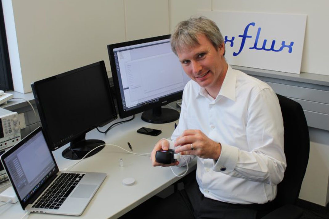 Das von von LuxFlux entwickelte optische Messgerät im Betrieb.